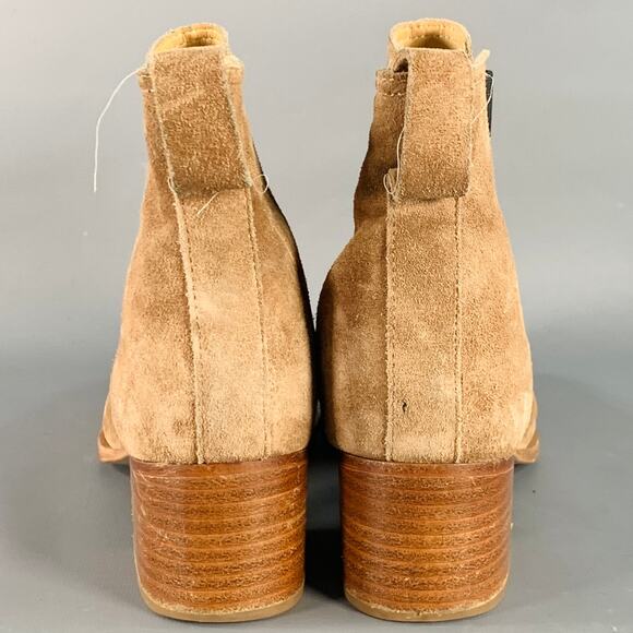 RAG & BONE Size 9 Camel Suede Stacked Heel Chelsea Ankle Boots - Picture 3 of 9